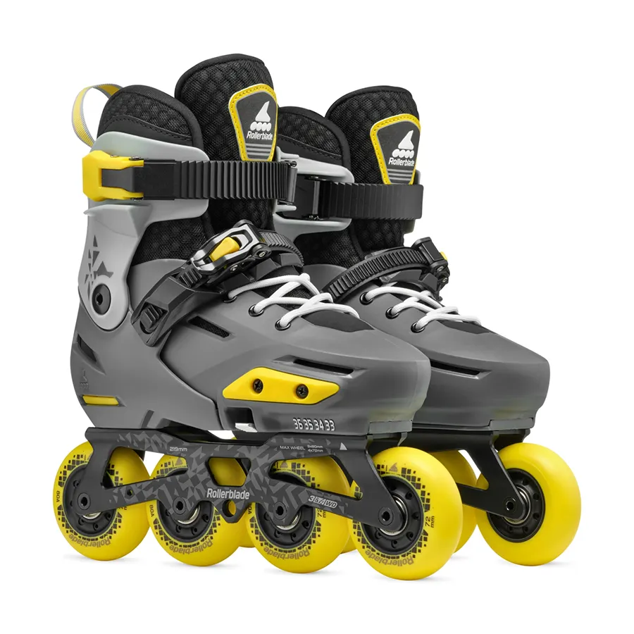 ROLLERBLADE APEX CHARCOAL&YELLOW インラインスケート ブーツ ローラーブレード ハードブーツ 子供 キッズ